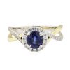 Image 2 : 1.77 ctw Sapphire and Diamond Ring - 18KT White Gold
