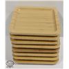 Image 1 : EIGHT SQUARE BAMBOO WOODEN TRAYS 10" X 10"