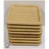 Image 1 : EIGHT SQUARE BAMBOO WOODEN TRAYS 10" X 10"
