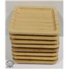 Image 1 : EIGHT SQUARE BAMBOO WOODEN TRAYS 10" X 10"