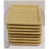 Image 1 : EIGHT SQUARE BAMBOO WOODEN TRAYS 10" X 10"