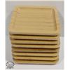 Image 1 : EIGHT SQUARE BAMBOO WOODEN TRAYS 10" X 10"