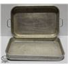 Image 1 : LOT OF 2 ALUMINUM ROASTING PANS / CAKE PANS
