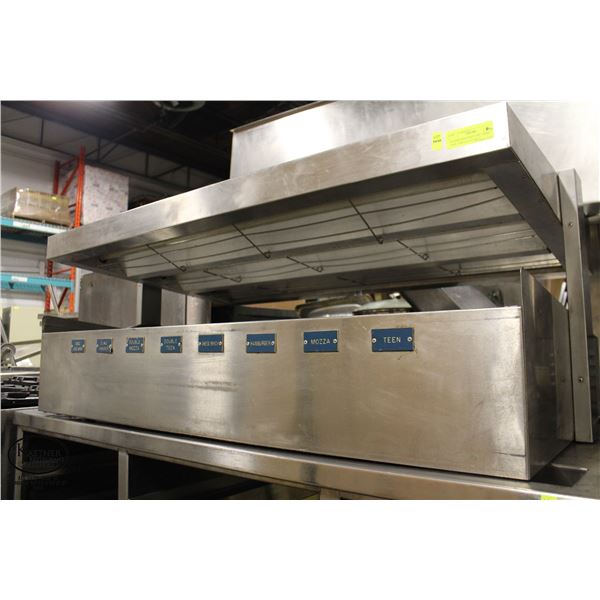 5' S/S PASS THROUGH TABLE W/ BUN PAN RACKING, TWO