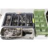 Image 1 : DISHWASHER TRAY W/ ASSORTED CUTLERY, CUTLERY TRAYS