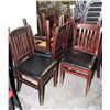 Image 1 : LOT OF 11 WOOD & LEATHERETTE DINING CHAIRS W/