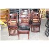 Image 2 : LOT OF 11 WOOD & LEATHERETTE DINING CHAIRS W/