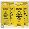 Image 1 : GROUP OF 4 YELLOW WET FLOOR SIGNS