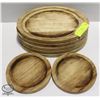 Image 1 : LOT OF 5 WOOD OVAL TRIVETS W/ 2 ROUND TRIVETS