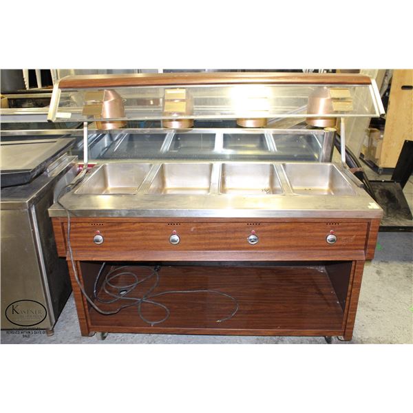5' QUEST 4 WELL STEAM TABLE ON CASTERS