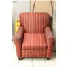 Image 2 : GROUP OF 3 RED FABRIC ARMCHAIRS 33" X 35" X 36"