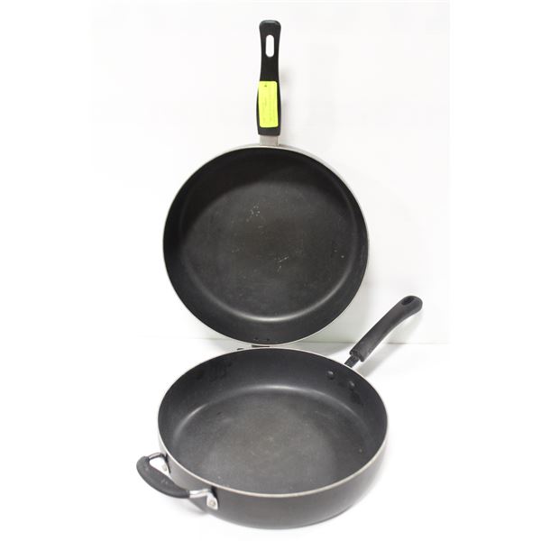 TWO 12" STARFRIT NON STICK PANS W/ HELPER HANDLE