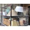 Image 2 : Rolling shelf w/ contents - includes mostly lampshades