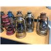 Image 2 : Group of 9 vintage lanterns (various colours & 1 without globe)