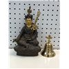 Image 1 : Brass Guru Rinpoche statue w/ golden bell