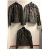 Image 1 : "Superheroes Show" #3 Hero Stunt - Group of 3 men's brown leather jackets (1 labelled stunt, 2 have 