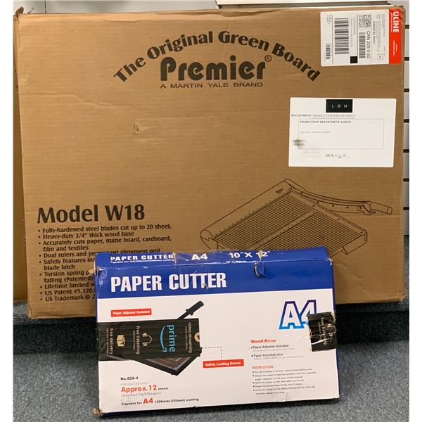 18in heavy duty wood trimmer & A4 paper cutter (new in boxes)