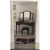 Image 2 : Camilla vanity set new in box - Includes adjustable tri-fold mirror/ multiple storage drawers/ 1 pow