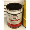 Image 3 : Group of 2 collectible tin cans - Imperial Products Marvelube 5 Imperial Gallons can (15 1/2in tall)