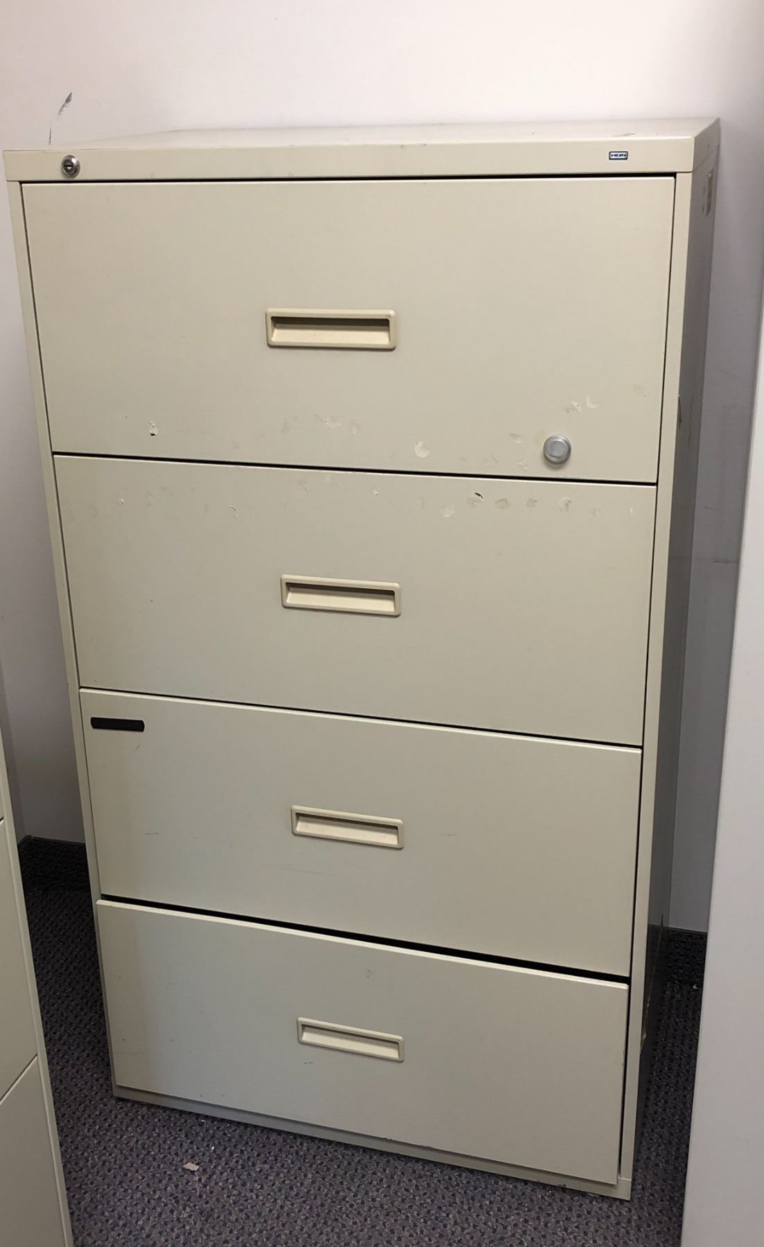 4 drawer office single filing cabinet (approx. 30in wide x 19 1.2in ...