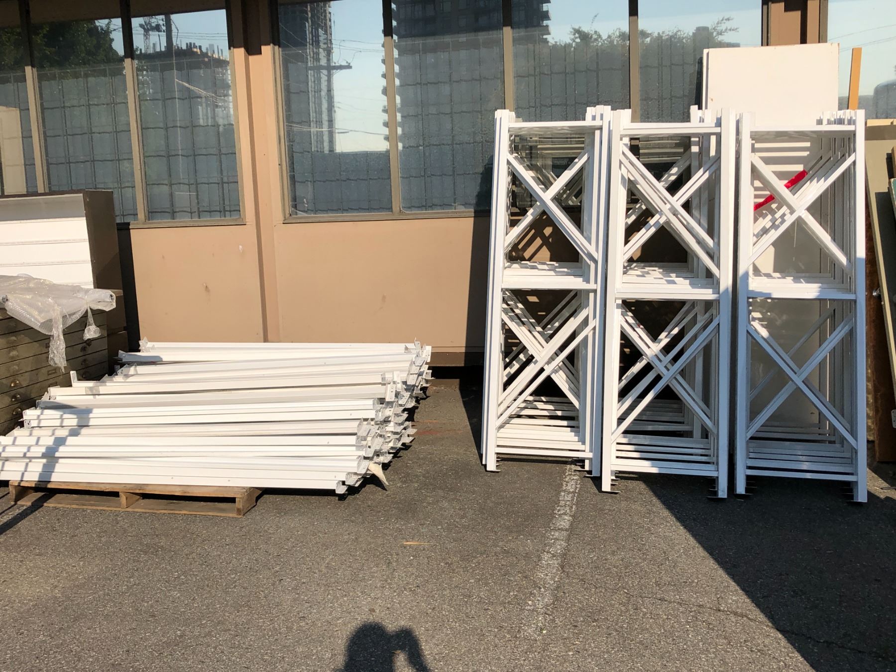 White Racking Price Dismantled industrial white racking - Includes approx. 40 vertical ...