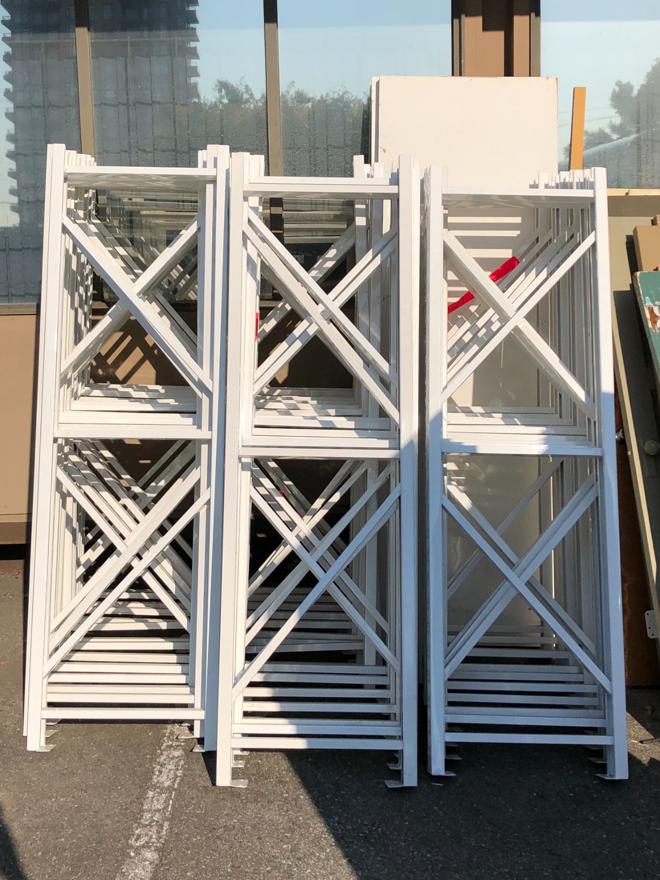 Dismantled industrial white racking - Includes approx. 40 vertical ...
