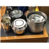Image 2 : "Superheroes Show" - Group of assorted camping items includes pots / bottles / thermoses / kettle et