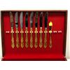 Image 2 : Gold & silver plated cutlery set in wooden case