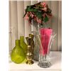 Image 2 : Group of assorted glass flower vases & 2 brass vases (approx 22 glass vases)