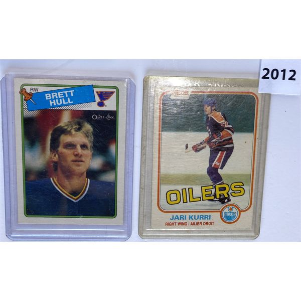 LOT OF 2 - JARI KURRI AND BRETT HULL O-PEE-CHEE ROOKIE CARDS