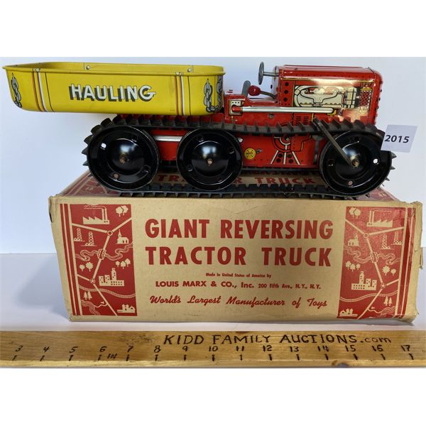 MARX GIANT REVERSING TIN TRACTOR TRUCK W/ ORIGINAL BOX