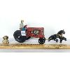 Image 1 : LOT OF 3 - CAST IRON TRACTOR, HORSES AND LEAD DOG 