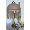 Image 1 : ANTIQUE BRASS AND GLASS BOUDOIR LAMP 17 INCHES TALL 