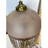 Image 2 : ANTIQUE BRASS AND GLASS BOUDOIR LAMP 17 INCHES TALL 