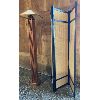 Image 1 : LOT OF 2 - TEAK AND STAINED GLASS FLOOR LAMP AND ASIAN DESIGN PRIVACY SCREEN 