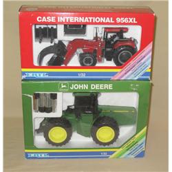 (2) 1/32nd Scale Tractors--JD Battery Op 4wd & CaseIH 956XL w/ loader