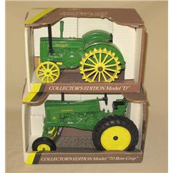 (2) JD Tractors--D on steel & 70 wide front