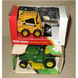 (2) Small JD Toys--Skid Loader & L&G Tractor