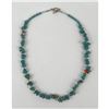 Image 2 : Navajo Turquoise Howlite Red Coral Necklace