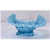 Image 2 : Fenton Blue Ruffle Glass Bowl