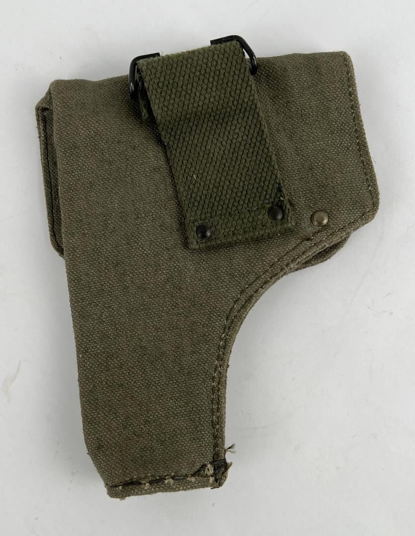 Original Italian Military Pistol Holster Right Hand Durable Canvas White