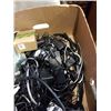 Image 8 : BOX OF ELECTORNICS CABLES, PARTS LAPTOP, NEW WEBCAM, TV STAND FOR LG OLED TV