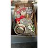 Image 2 : BOX AND WOOD SHELF OF COLLECTIBLES