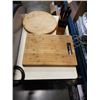 Image 2 : WOOD CUTTING BOARD, LAZY SUSAN, KNIFE BLOCK AND HEATER