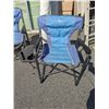 Image 2 : 2 FOLDING TIMBER RIDGE DIRECTOR CAMP CHAIRS WITH SIDE TRAYS RETAIL $350