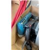 Image 8 : 50 FT AIR HOSE WITH TRAY OF TOOLS, BLACK AND DECKER DRILL,CIRCULAR SAW