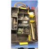 Image 8 : 2 TOTES OF TOOLS, SHOP SUPPLIES, AIR TOOL ACCESSORIES, EXTENTION CORDS, STRONGTIE REBAR CARPORT SADD