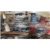Image 2 : ROLLING 3 TIER METAL RACK WITH ELECTRICAL WIRE SPOOLS AND 6 BAGS OF LIME