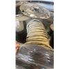 Image 8 : ROLLING 3 TIER METAL RACK WITH ELECTRICAL WIRE SPOOLS AND 6 BAGS OF LIME