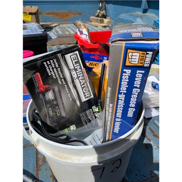 Eliminator, grease gun, tools